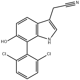 7-(2,6-Dichlorophenyl)-6-hydroxyindole-3-acetonitrile Structure