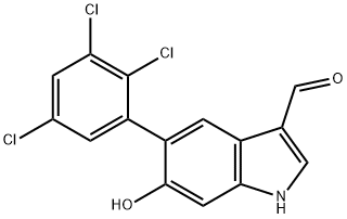 6-Hydroxy-5-(2,3,5-trichlorophenyl)indole-3-carboxaldehyde Structure