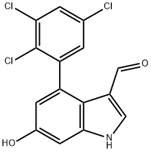 6-Hydroxy-4-(2,3,5-trichlorophenyl)indole-3-carboxaldehyde Structure