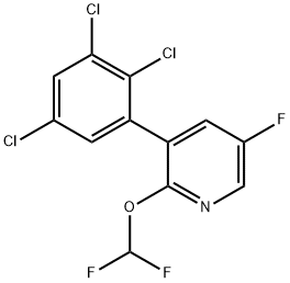 2-(Difluoromethoxy)-5-fluoro-3-(2,3,5-trichlorophenyl)pyridine Structure