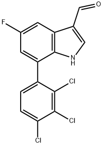 5-Fluoro-7-(2,3,4-trichlorophenyl)indole-3-carboxaldehyde Structure