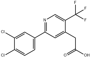 2-(3,4-Dichlorophenyl)-5-(trifluoromethyl)pyridine-4-acetic acid 구조식 이미지