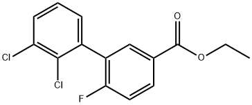 2',3'-Dichloro-6-fluoro-biphenyl-3-carboxylic acid ethyl ester Structure