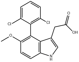 4-(2,6-Dichlorophenyl)-5-methoxyindole-3-acetic acid Structure