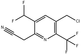 3-(Chloromethyl)-5-(difluoromethyl)-2-(trifluoromethyl)pyridine-6-acetonitrile Structure