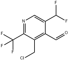 3-(Chloromethyl)-5-(difluoromethyl)-2-(trifluoromethyl)pyridine-4-carboxaldehyde 구조식 이미지