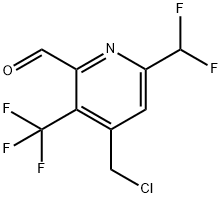 4-(Chloromethyl)-6-(difluoromethyl)-3-(trifluoromethyl)pyridine-2-carboxaldehyde Structure