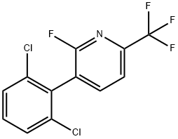 3-(2,6-Dichlorophenyl)-2-fluoro-6-(trifluoromethyl)pyridine Structure