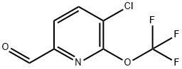 3-Chloro-2-(trifluoromethoxy)pyridine-6-carboxaldehyde Structure