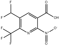 3-(Difluoromethyl)-6-nitro-2-(trifluoromethyl)pyridine-5-carboxylic acid Structure