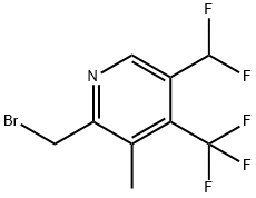2-(Bromomethyl)-5-(difluoromethyl)-3-methyl-4-(trifluoromethyl)pyridine Structure
