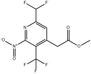 Methyl 6-(difluoromethyl)-2-nitro-3-(trifluoromethyl)pyridine-4-acetate 구조식 이미지