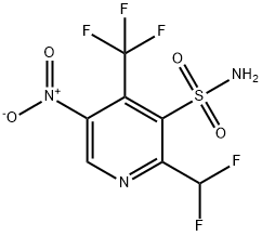 2-(Difluoromethyl)-5-nitro-4-(trifluoromethyl)pyridine-3-sulfonamide Structure