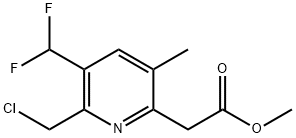 Methyl 2-(chloromethyl)-3-(difluoromethyl)-5-methylpyridine-6-acetate Structure