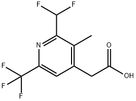 2-(Difluoromethyl)-3-methyl-6-(trifluoromethyl)pyridine-4-acetic acid Structure