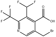 5-(Bromomethyl)-3-(difluoromethyl)-2-(trifluoromethyl)pyridine-4-carboxylic acid Structure