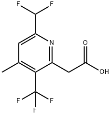 6-(Difluoromethyl)-4-methyl-3-(trifluoromethyl)pyridine-2-acetic acid Structure