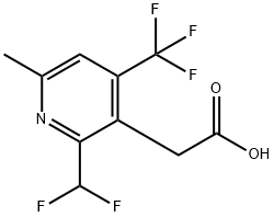 2-(Difluoromethyl)-6-methyl-4-(trifluoromethyl)pyridine-3-acetic acid Structure