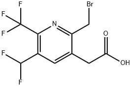 2-(Bromomethyl)-5-(difluoromethyl)-6-(trifluoromethyl)pyridine-3-acetic acid Structure