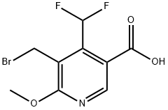 3-(Bromomethyl)-4-(difluoromethyl)-2-methoxypyridine-5-carboxylic acid Structure