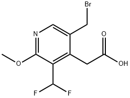 5-(Bromomethyl)-3-(difluoromethyl)-2-methoxypyridine-4-acetic acid Structure