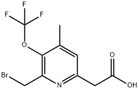 2-(Bromomethyl)-4-methyl-3-(trifluoromethoxy)pyridine-6-acetic acid Structure