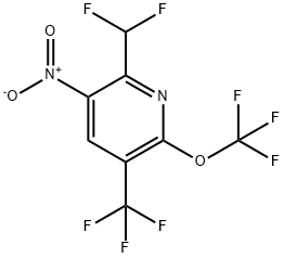 2-(Difluoromethyl)-3-nitro-6-(trifluoromethoxy)-5-(trifluoromethyl)pyridine Structure