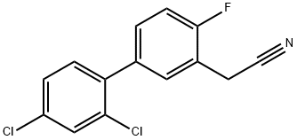 (2',4'-Dichloro-4-fluoro-biphenyl-3-yl)-acetonitrile Structure