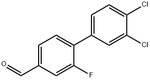 3',4'-Dichloro-2-fluoro-[1,1'-biphenyl]-4-carbaldehyde Structure