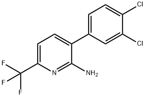 2-Amino-3-(3,4-dichlorophenyl)-6-(trifluoromethyl)pyridine Structure