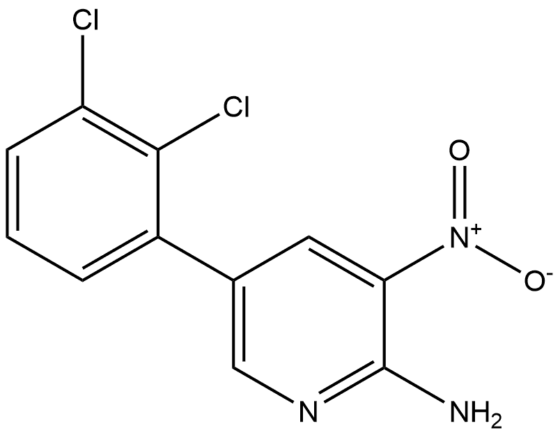 5-(2,3-dichlorophenyl)-3-nitropyridin-2-amine 구조식 이미지