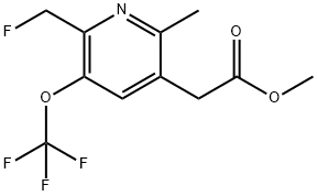 Methyl 2-(fluoromethyl)-6-methyl-3-(trifluoromethoxy)pyridine-5-acetate Structure