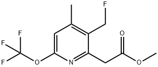 Methyl 3-(fluoromethyl)-4-methyl-6-(trifluoromethoxy)pyridine-2-acetate Structure