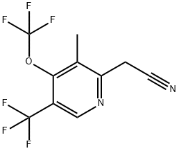 3-Methyl-4-(trifluoromethoxy)-5-(trifluoromethyl)pyridine-2-acetonitrile Structure