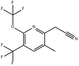 5-Methyl-2-(trifluoromethoxy)-3-(trifluoromethyl)pyridine-6-acetonitrile Structure