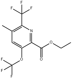 Ethyl 3-methyl-5-(trifluoromethoxy)-2-(trifluoromethyl)pyridine-6-carboxylate 구조식 이미지