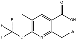 2-(Bromomethyl)-5-methyl-6-(trifluoromethoxy)pyridine-3-carboxylic acid Structure