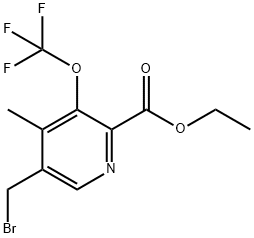 Ethyl 5-(bromomethyl)-4-methyl-3-(trifluoromethoxy)pyridine-2-carboxylate Structure