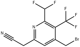 4-(Bromomethyl)-2-(difluoromethyl)-3-(trifluoromethyl)pyridine-6-acetonitrile Structure