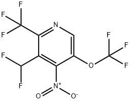 3-(Difluoromethyl)-4-nitro-5-(trifluoromethoxy)-2-(trifluoromethyl)pyridine Structure