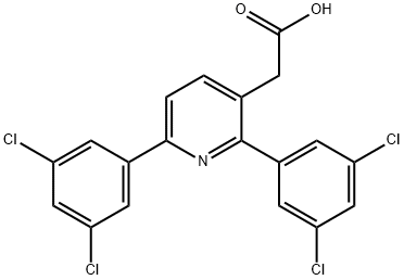 2,6-Bis(3,5-dichlorophenyl)pyridine-3-acetic acid 구조식 이미지
