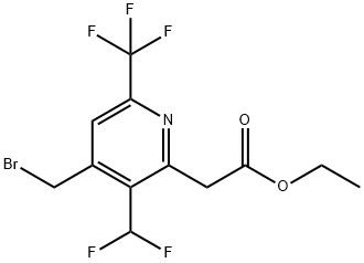 Ethyl 4-(bromomethyl)-3-(difluoromethyl)-6-(trifluoromethyl)pyridine-2-acetate Structure