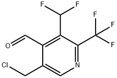 5-(Chloromethyl)-3-(difluoromethyl)-2-(trifluoromethyl)pyridine-4-carboxaldehyde Structure