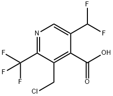 3-(Chloromethyl)-5-(difluoromethyl)-2-(trifluoromethyl)pyridine-4-carboxylic acid Structure