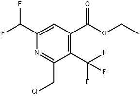 Ethyl 2-(chloromethyl)-6-(difluoromethyl)-3-(trifluoromethyl)pyridine-4-carboxylate Structure