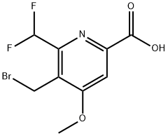 3-(Bromomethyl)-2-(difluoromethyl)-4-methoxypyridine-6-carboxylic acid Structure