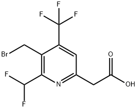 3-(Bromomethyl)-2-(difluoromethyl)-4-(trifluoromethyl)pyridine-6-acetic acid Structure