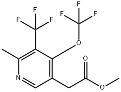 Methyl 2-methyl-4-(trifluoromethoxy)-3-(trifluoromethyl)pyridine-5-acetate 구조식 이미지