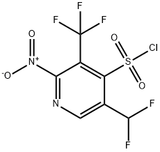 5-(Difluoromethyl)-2-nitro-3-(trifluoromethyl)pyridine-4-sulfonyl chloride Structure