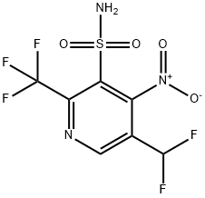 5-(Difluoromethyl)-4-nitro-2-(trifluoromethyl)pyridine-3-sulfonamide Structure